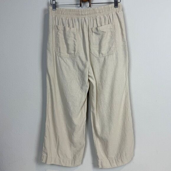 Briggs Linen Blend Cropped Pants Natural 6 - Picture 4 of 8
